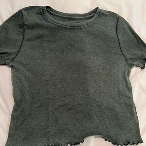 Aerie Green Cropped Tee in Green size XS